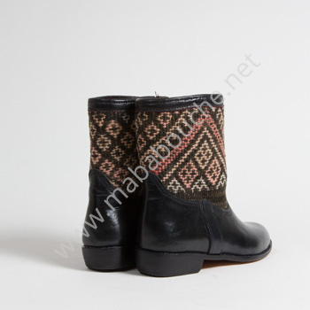 Bottines Kilim cuir mababouche authentiques et éthiques (Réf. RPN24-40)