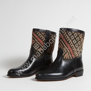 Bottines Kilim cuir mababouche authentiques et éthiques (Réf. RPN25-41)