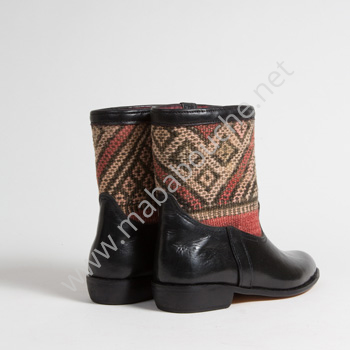 Bottines Kilim cuir mababouche authentiques et éthiques (Réf. RPN26-41)