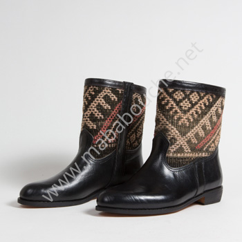 Bottines Kilim cuir mababouche authentiques et éthiques (Réf. RPN27-41)