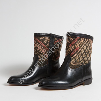 Bottines Kilim cuir mababouche authentiques et éthiques (Réf. RPN28-41)