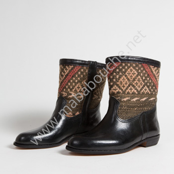 Bottines Kilim cuir mababouche authentiques et éthiques (Réf. RPN29-41)