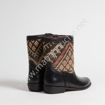 Bottines Kilim cuir mababouche authentiques et éthiques (Réf. RPN3-37)