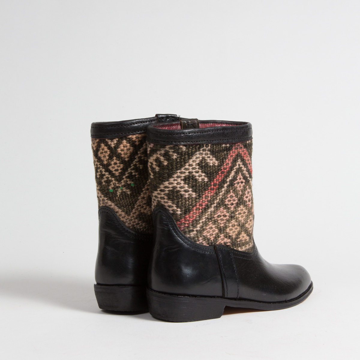 Bottines Kilim cuir mababouche artisanales (Réf. RPN3-37)
