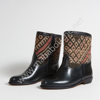 Bottines Kilim cuir mababouche authentiques et éthiques (Réf. RPN30-42)