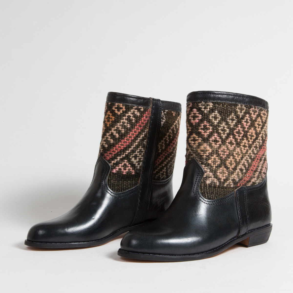 Bottines Kilim cuir mababouche artisanales (Réf. RPN30-42)