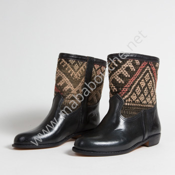 Bottines Kilim cuir mababouche authentiques et éthiques (Réf. RPN32-42)