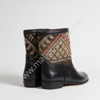 Bottines Kilim cuir mababouche authentiques et éthiques (Réf. RPN32-42)