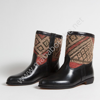 Bottines Kilim cuir mababouche authentiques et éthiques (Réf. RPN33-42)