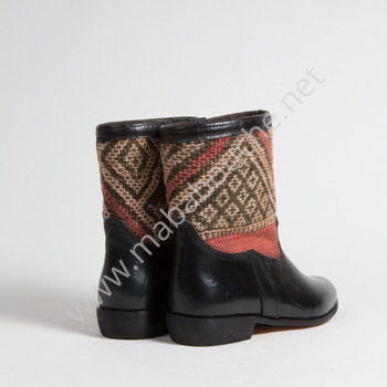 Bottines Kilim cuir mababouche authentiques et éthiques (Réf. RPN33-42)