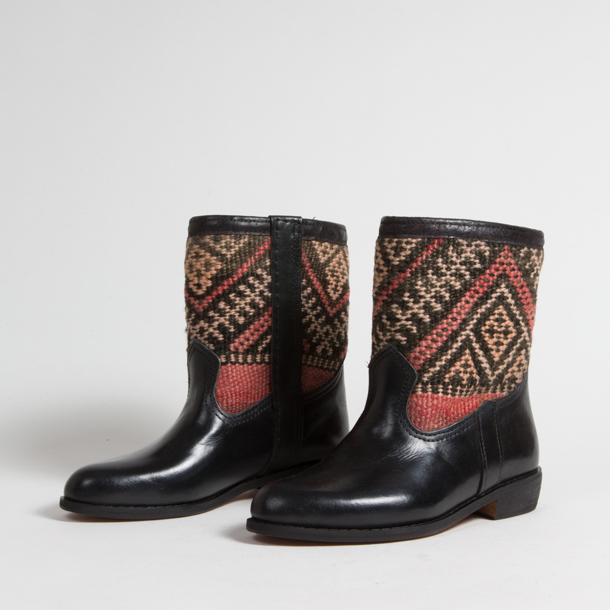 Bottines Kilim cuir mababouche artisanales (Réf. RPN5-37)