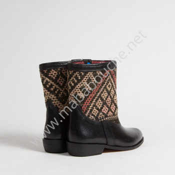 Bottines Kilim cuir mababouche authentiques et éthiques (Réf. RPN6-37)