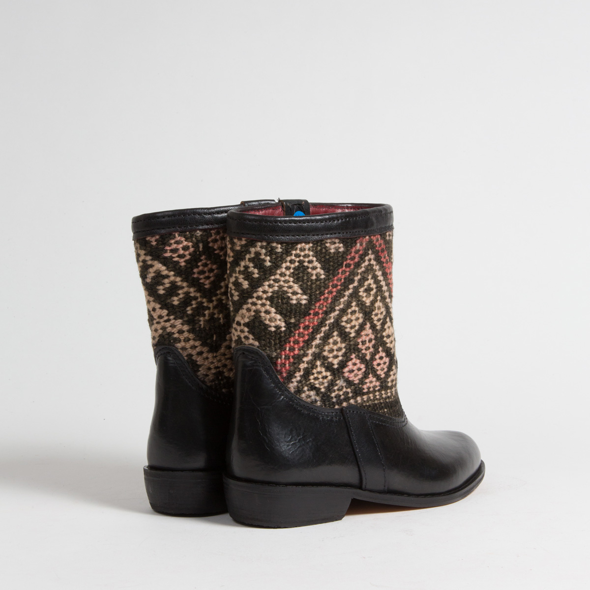 Bottines Kilim cuir mababouche artisanales (Réf. RPN6-37)