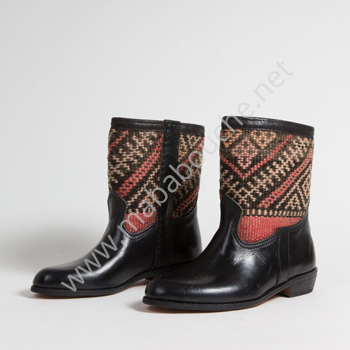 Bottines Kilim cuir mababouche authentiques et éthiques (Réf. RPN7-38)