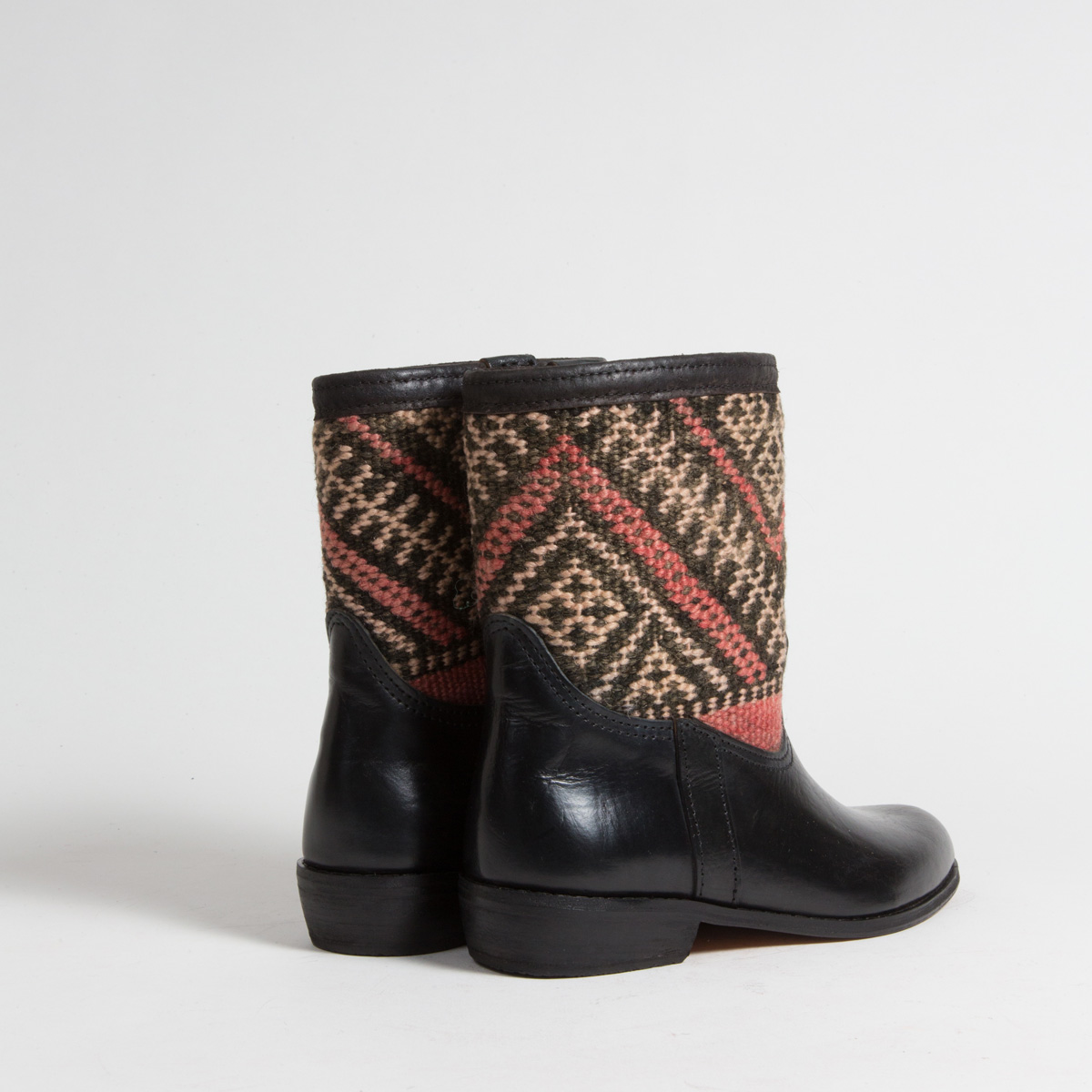 Bottines Kilim cuir mababouche artisanales (Réf. RPN7-38)