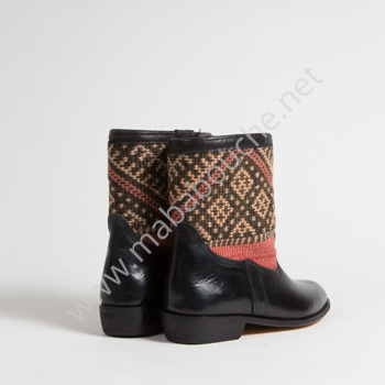 Bottines Kilim cuir mababouche authentiques et éthiques (Réf. RPN8-38)