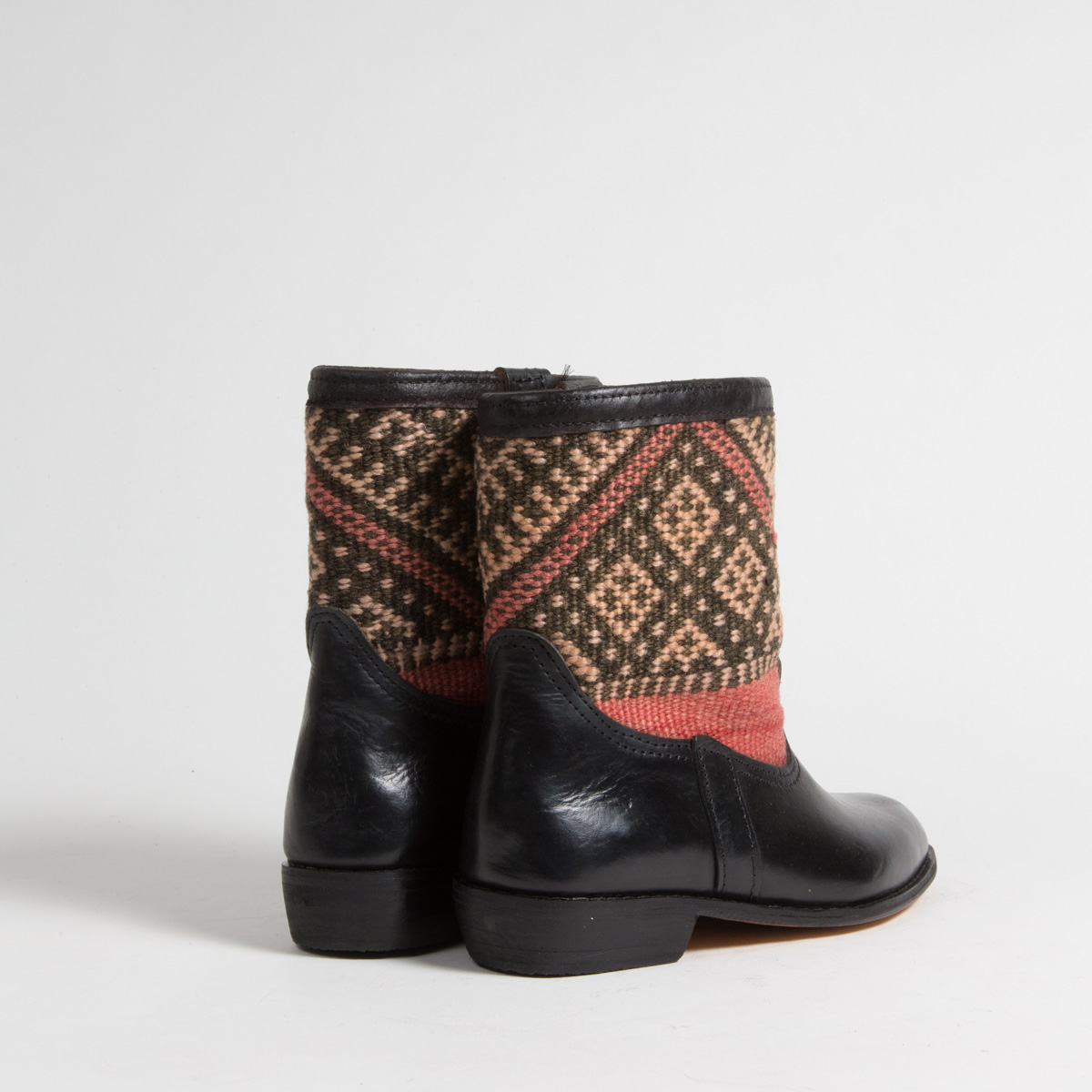Bottines Kilim cuir mababouche artisanales (Réf. RPN8-38)