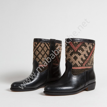 Bottines Kilim cuir mababouche authentiques et éthiques (Réf. RPN9-38)