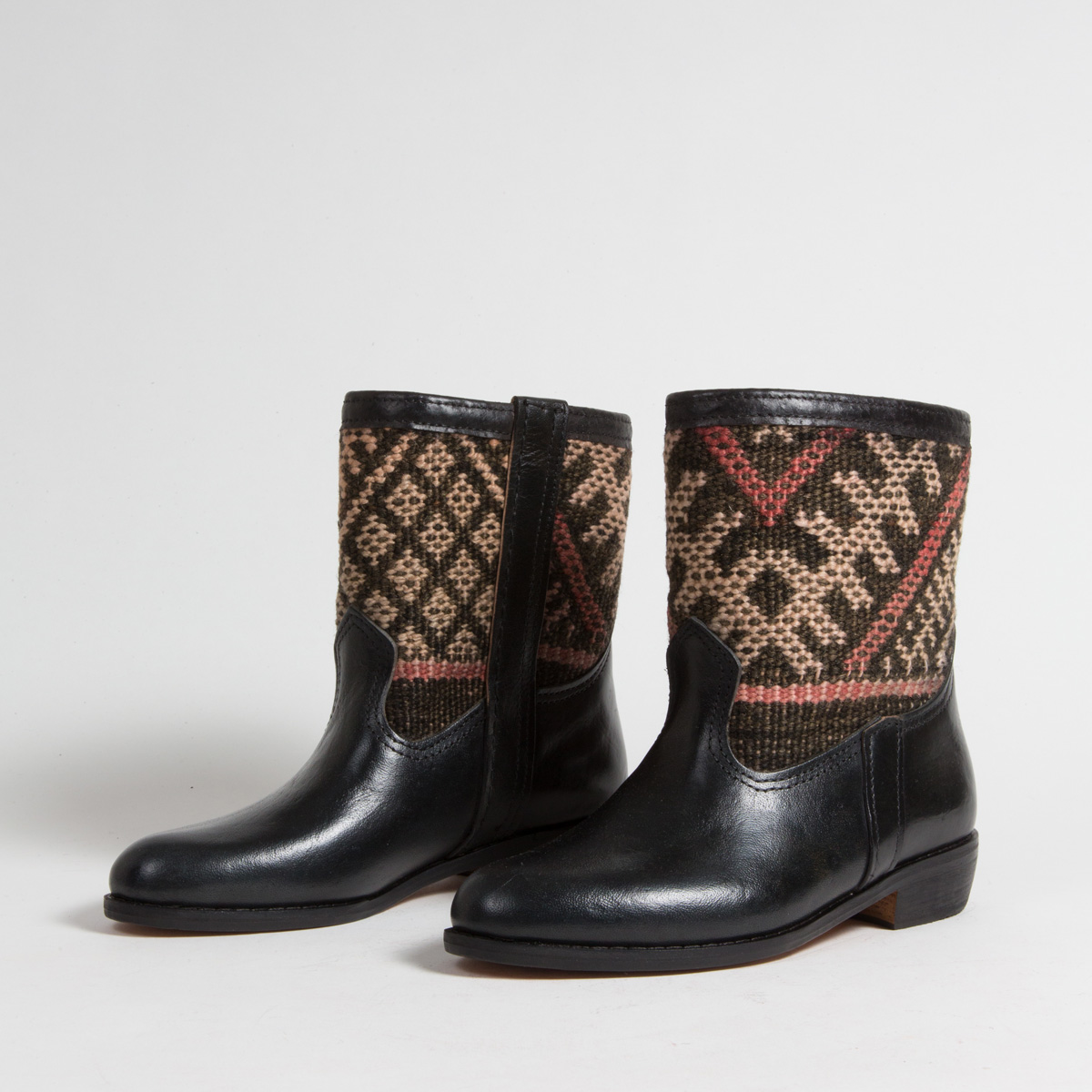 Bottines Kilim cuir mababouche artisanales (Réf. RPN9-38)