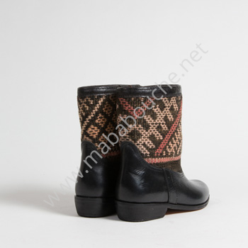 Bottines Kilim cuir mababouche authentiques et éthiques (Réf. RPN9-38)