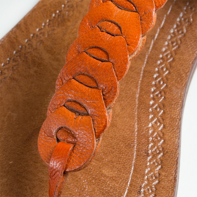 Nu-pieds cuir femmes <br>serpentine orange (020)