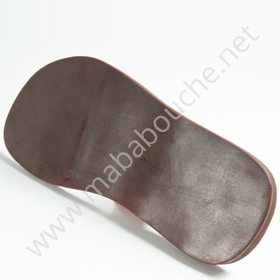 Tongs cuir hommes <br>berbère havane (h004)