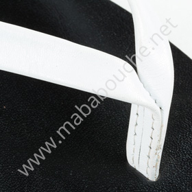 Tongs cuir hommes <br>saharienne blanche (h007)