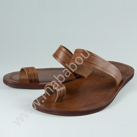 nu-pieds cuir havane hommes (h009)