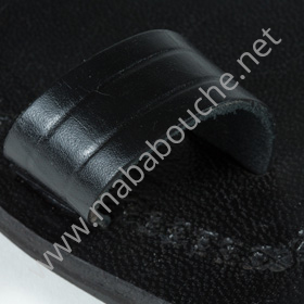 nu-pieds cuir noirs hommes (h011)