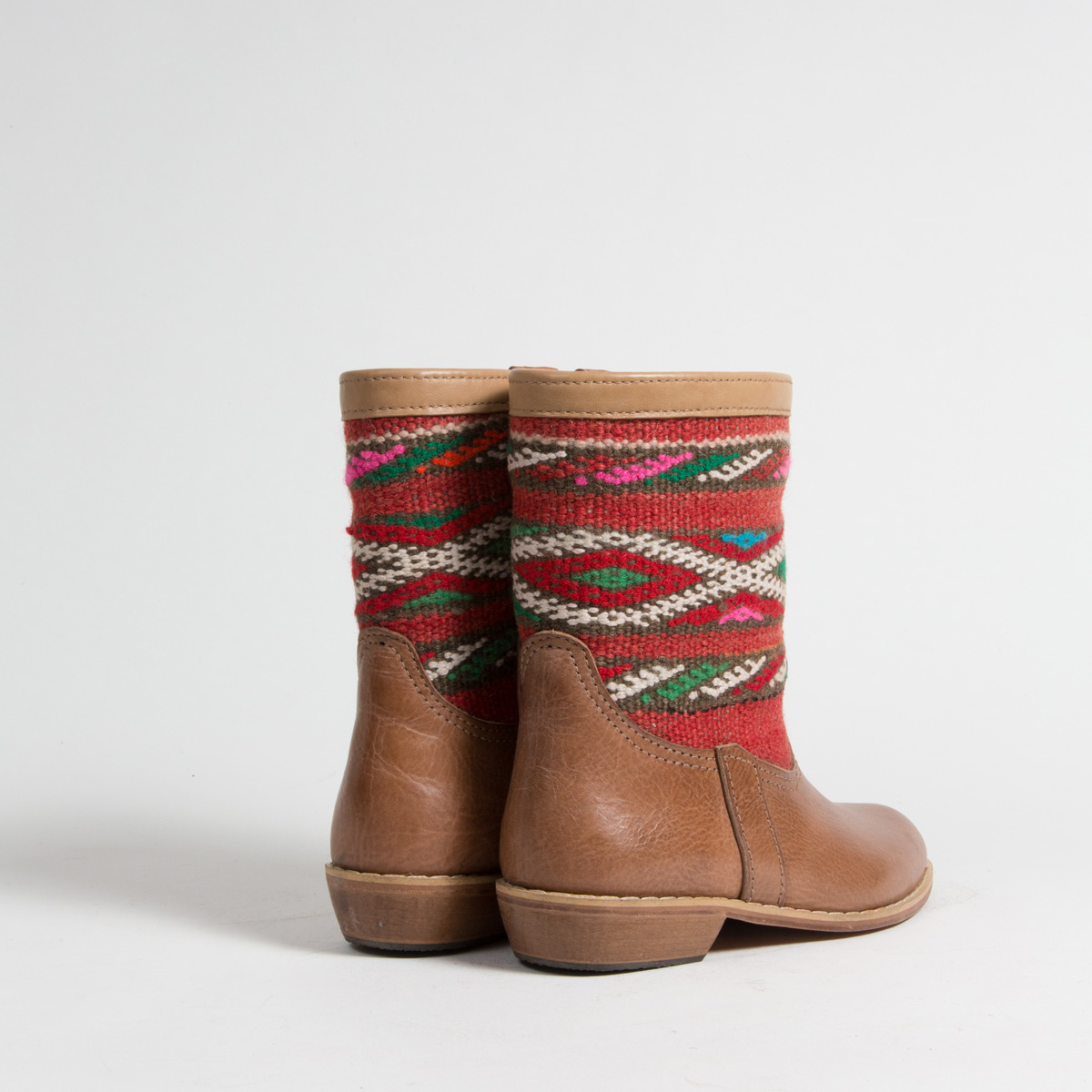 Bottines Kilim cuir mababouche artisanales (Réf. MCH1-36)