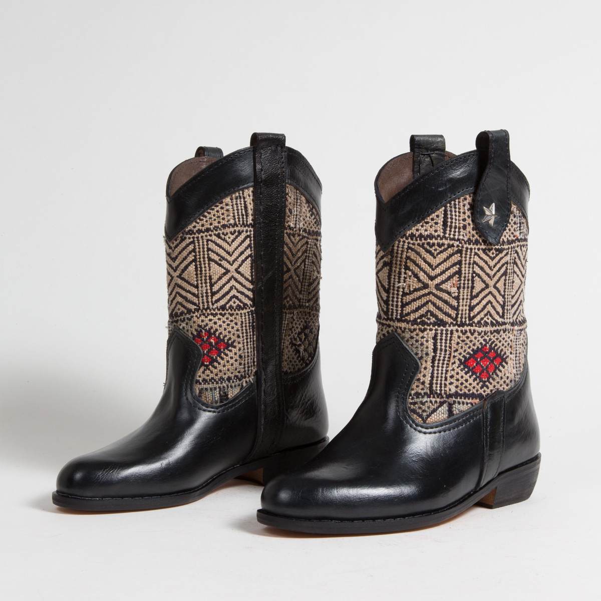 Bottines Kilim cuir mababouche artisanales (Réf. MN1-36)