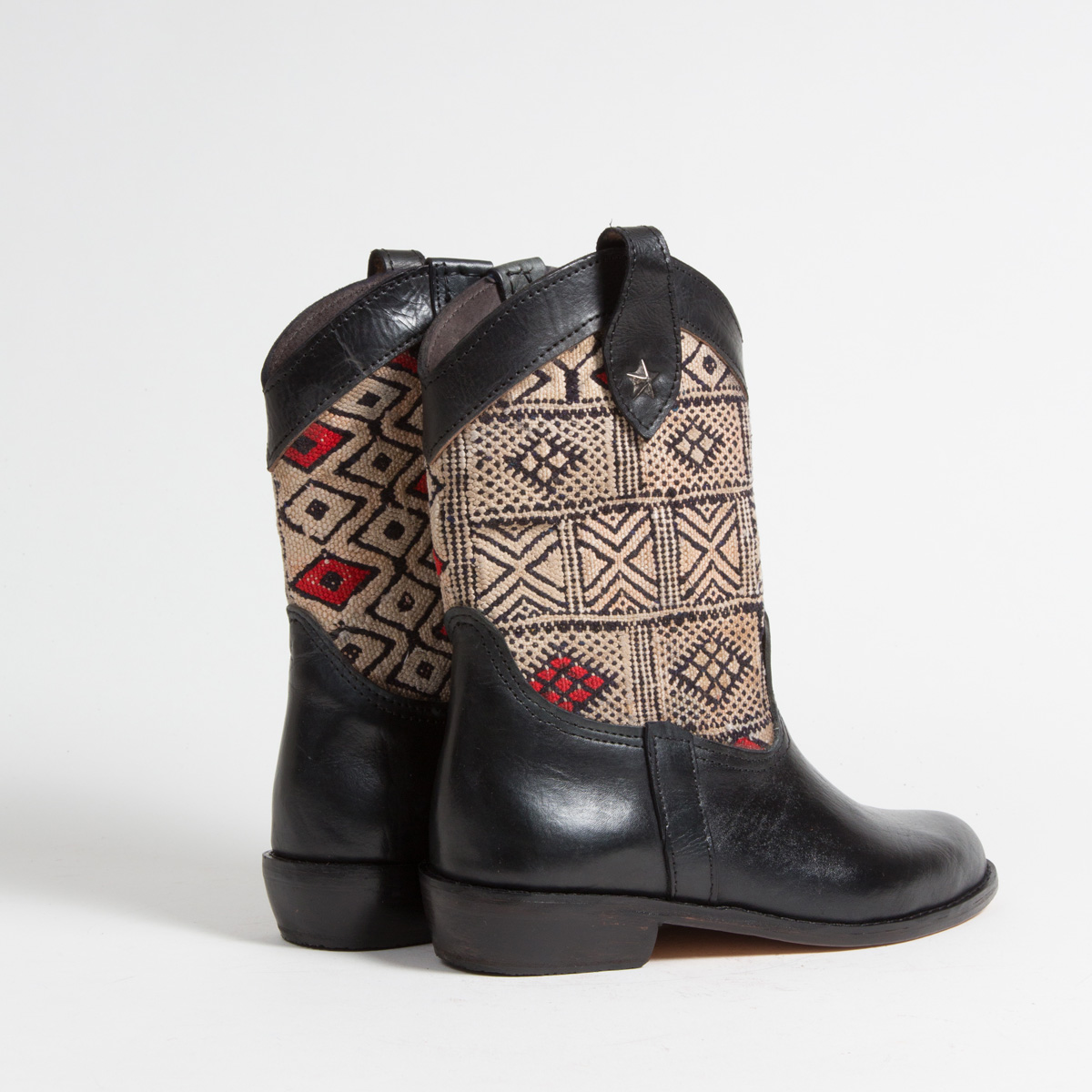 Bottines Kilim cuir mababouche artisanales (Réf. MN13-40)
