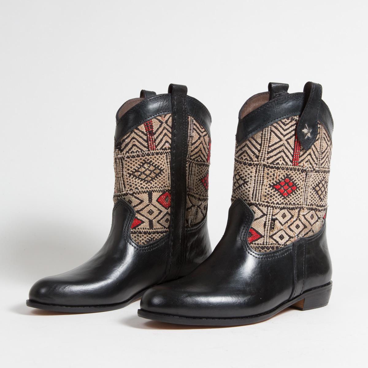 Bottines Kilim cuir mababouche artisanales (Réf. MN15-41)