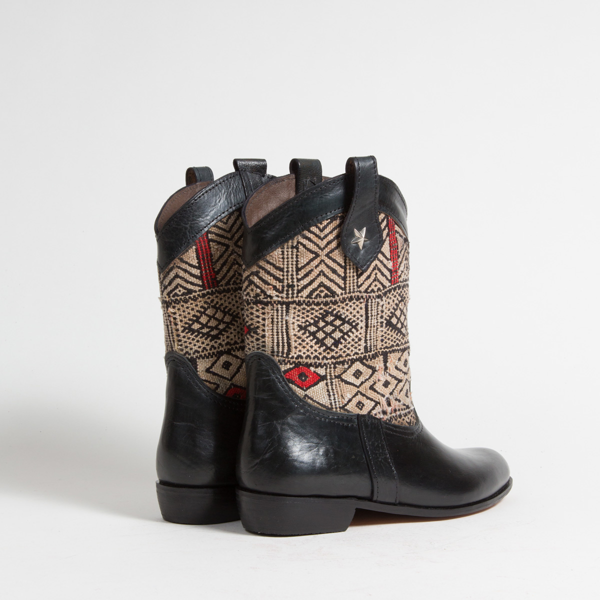 Bottines Kilim cuir mababouche artisanales (Réf. MN15-41)