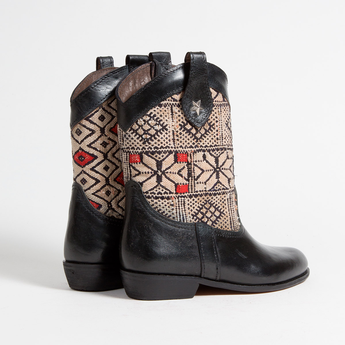 Bottines Kilim cuir mababouche artisanales (Réf. MN2-37)