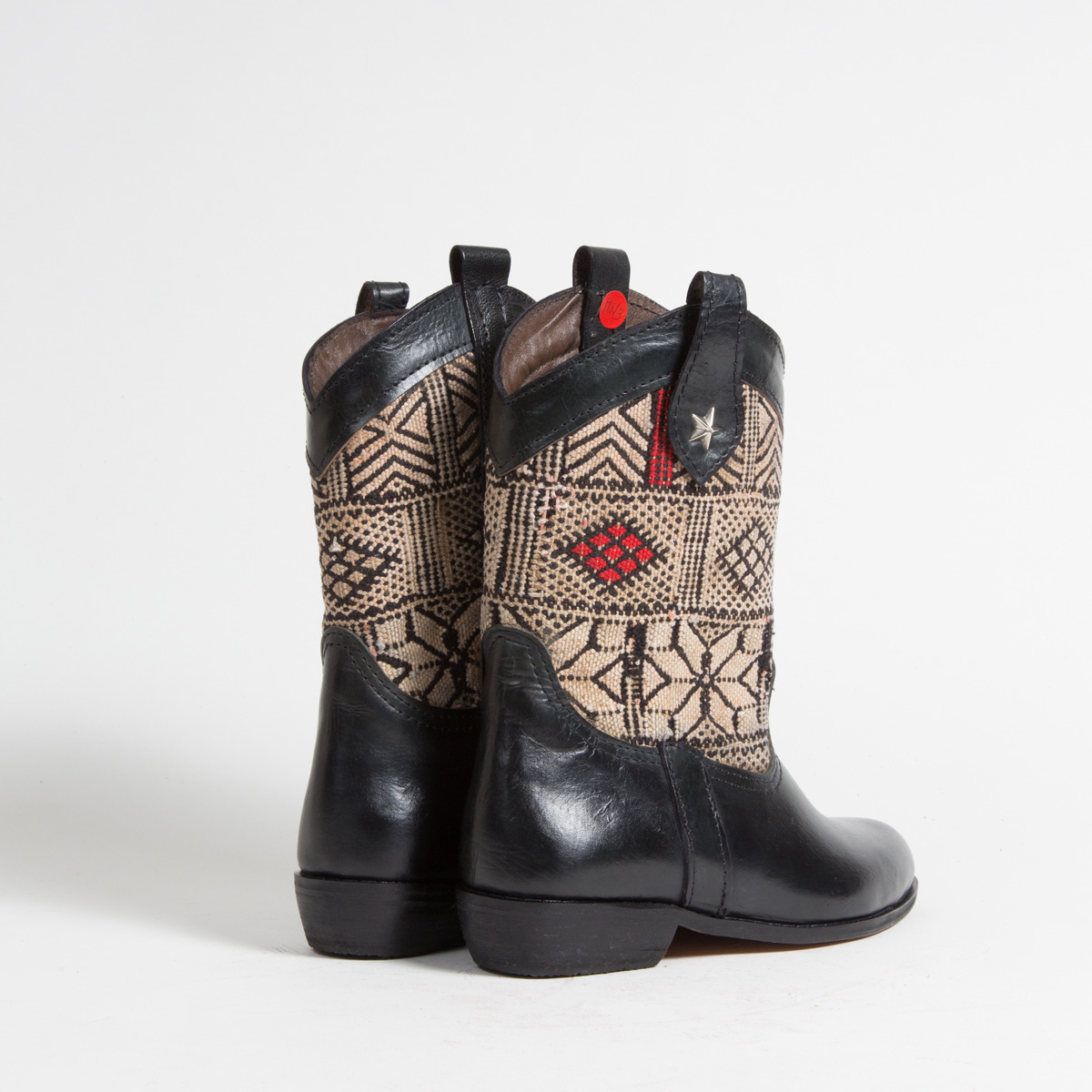 Bottines Kilim cuir mababouche artisanales (Réf. MN3-37)