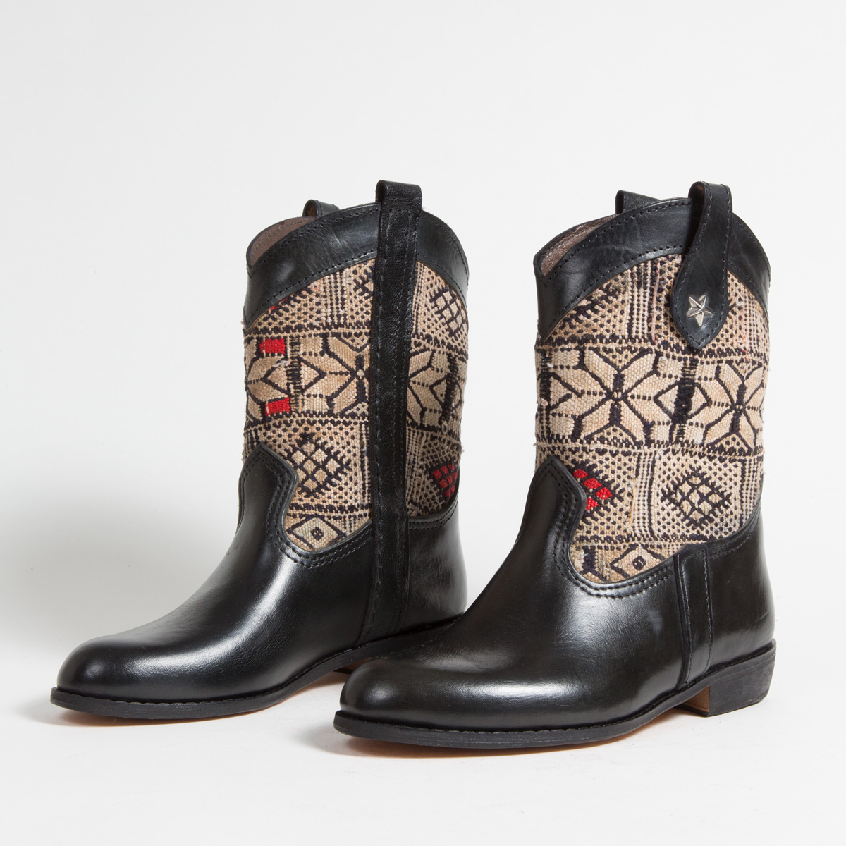 Bottines Kilim cuir mababouche artisanales (Réf. MN4-38)