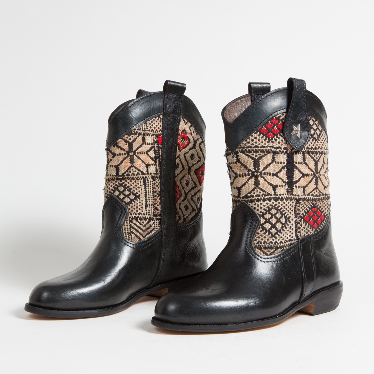 Bottines Kilim cuir mababouche artisanales (Réf. MN6-38)