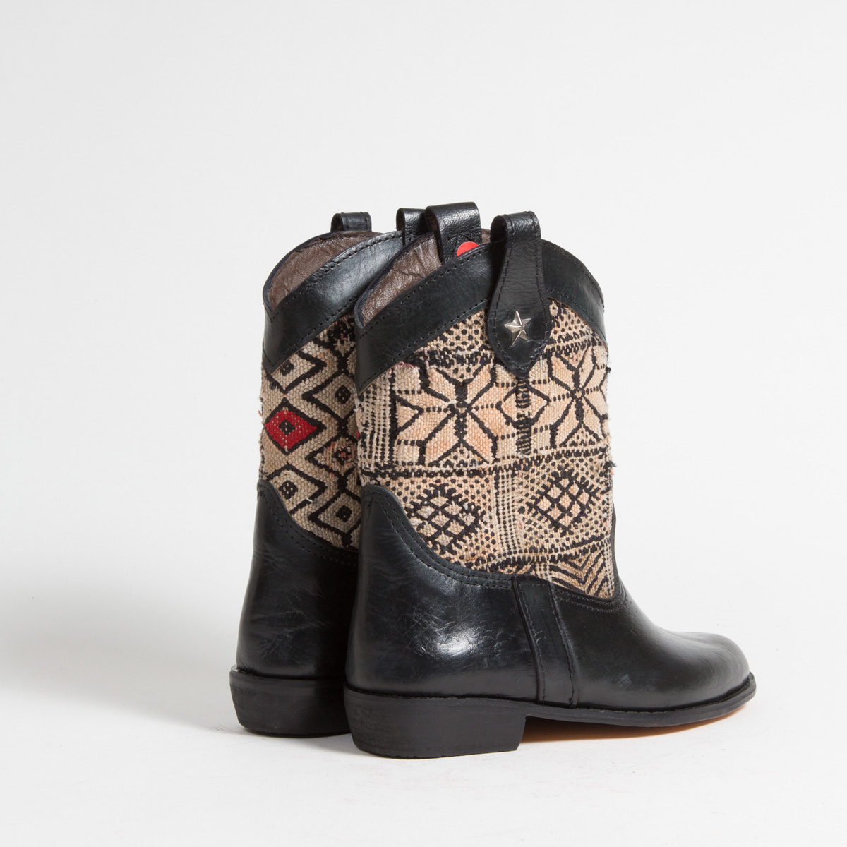 Bottines Kilim cuir mababouche artisanales (Réf. MN6-38)