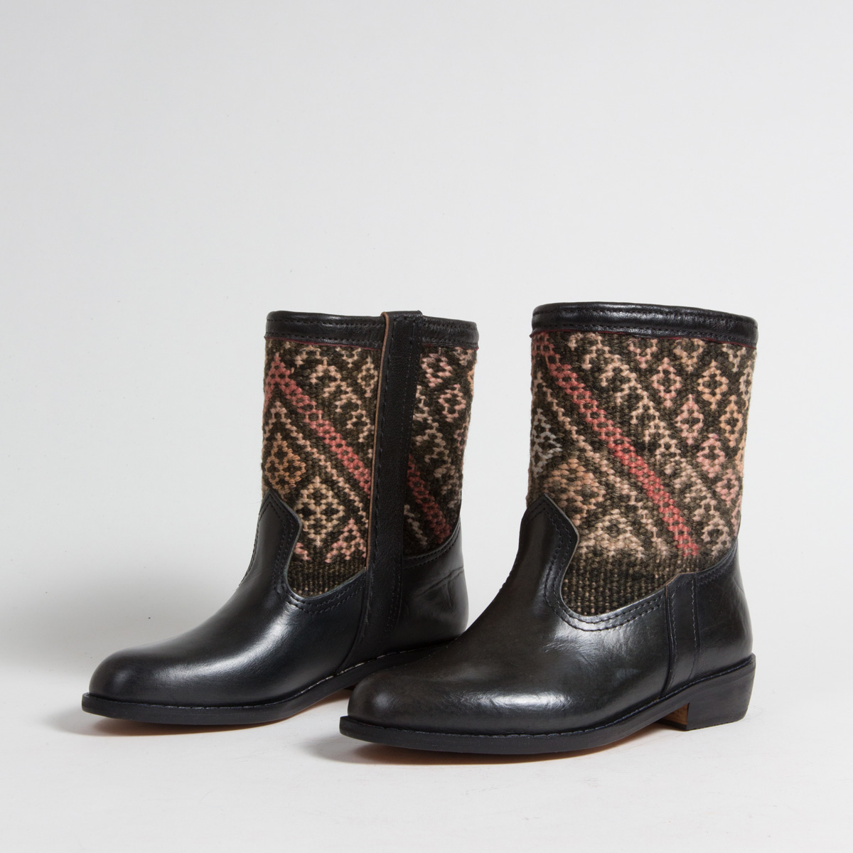 Bottines Kilim cuir mababouche artisanales (Réf. RPN1-36)