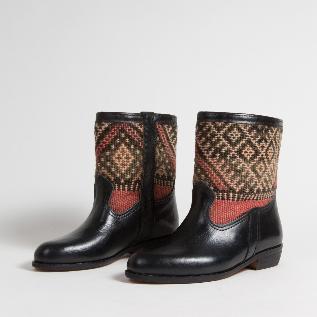 Bottines Kilim cuir mababouche artisanales (Réf. RPN10-38)