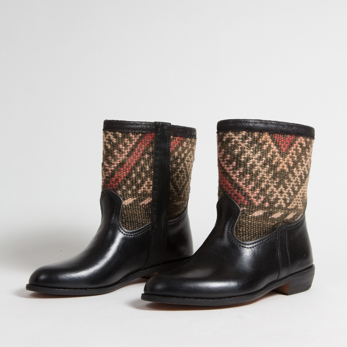 Bottines Kilim cuir mababouche artisanales (Réf. RPN11-38)