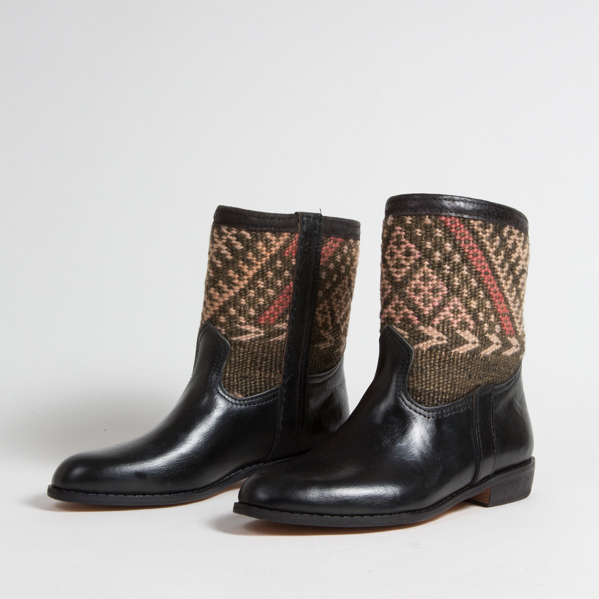 Bottines Kilim cuir mababouche artisanales (Réf. RPN18-39)
