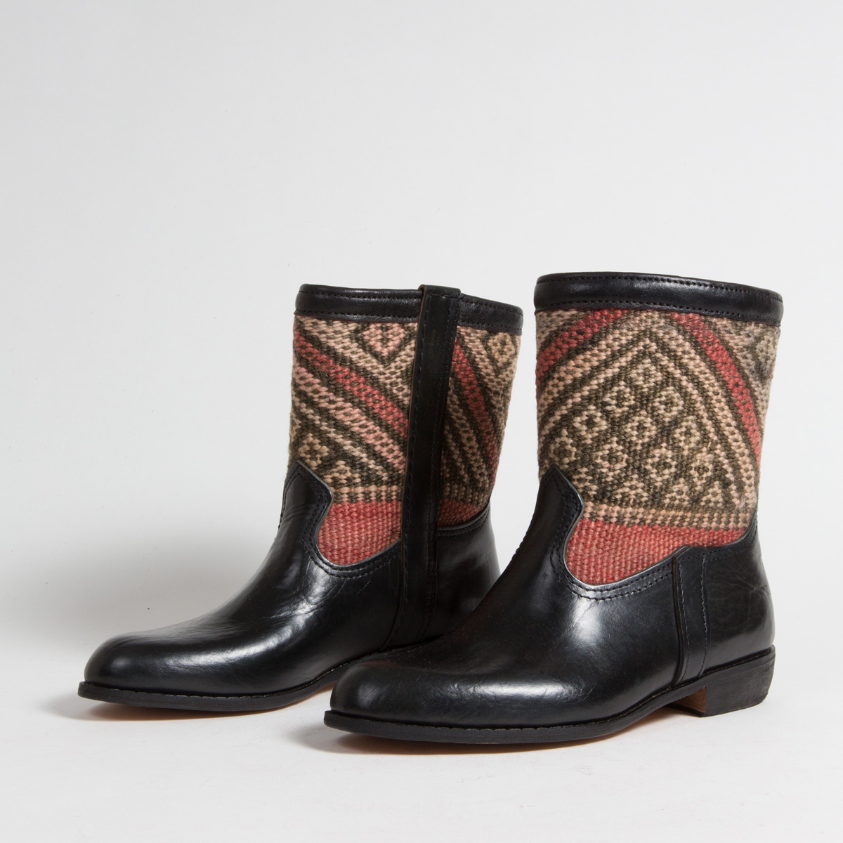 Bottines Kilim cuir mababouche artisanales (Réf. RPN21-40)