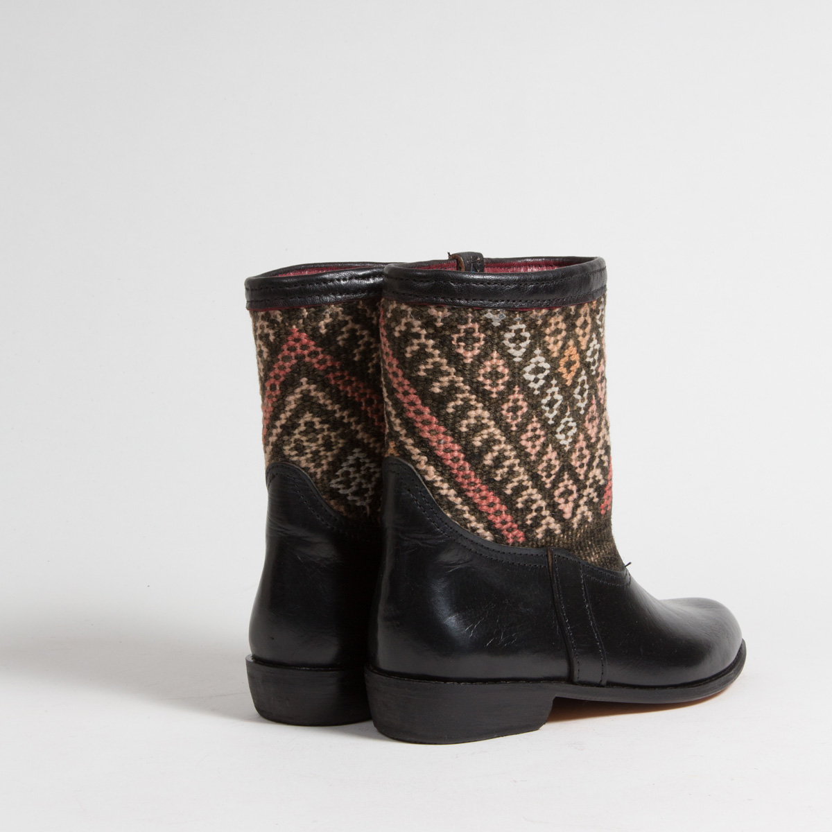 Bottines Kilim cuir mababouche artisanales (Réf. RPN23-40)