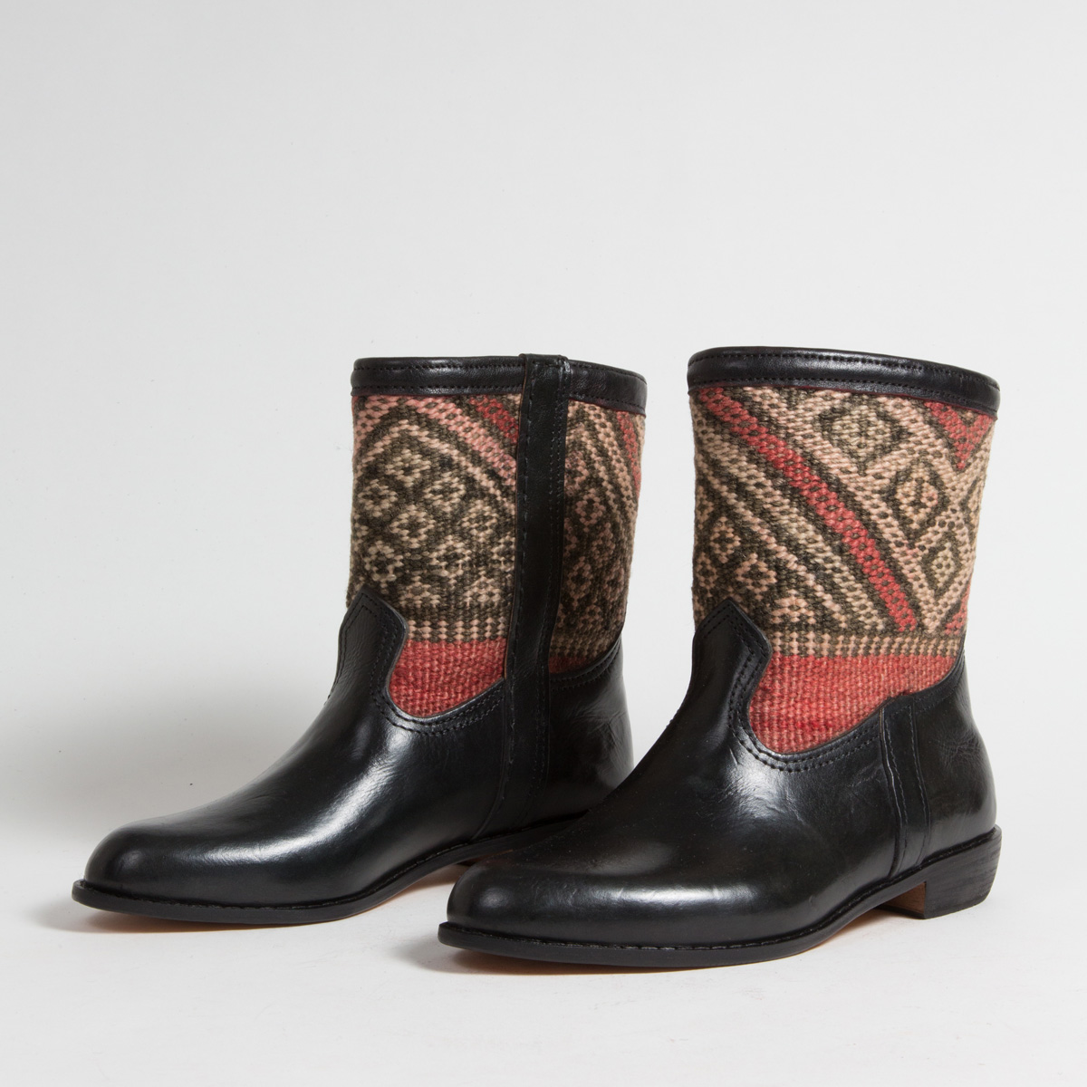 Bottines Kilim cuir mababouche artisanales (Réf. RPN26-41)