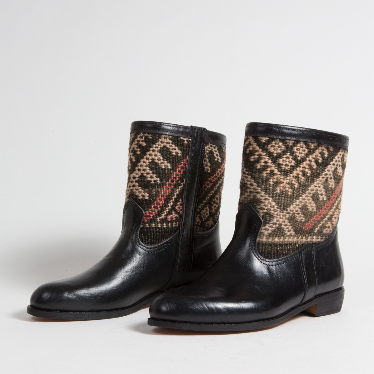 Bottines Kilim cuir mababouche artisanales (Réf. RPN27-41)