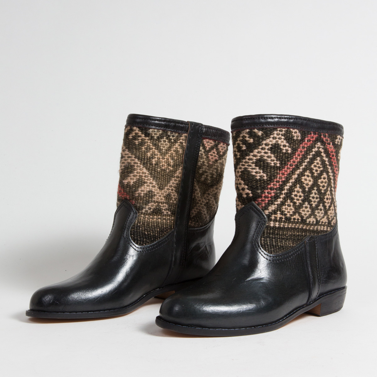 Bottines Kilim cuir mababouche artisanales (Réf. RPN32-42)