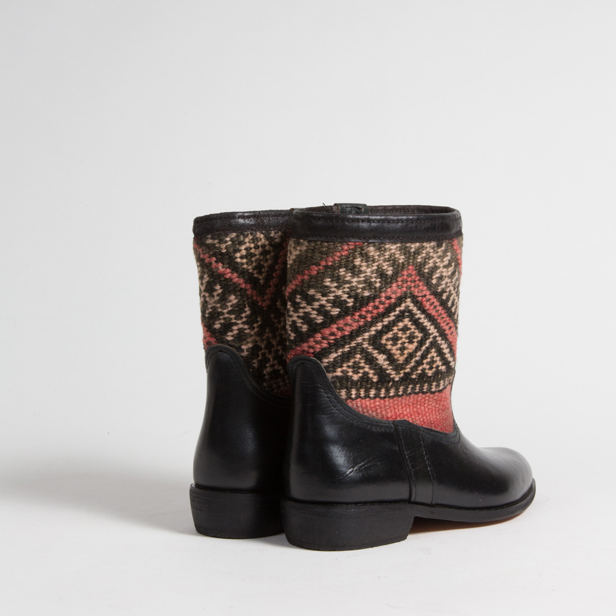 Bottines Kilim cuir mababouche artisanales (Réf. RPN5-37)